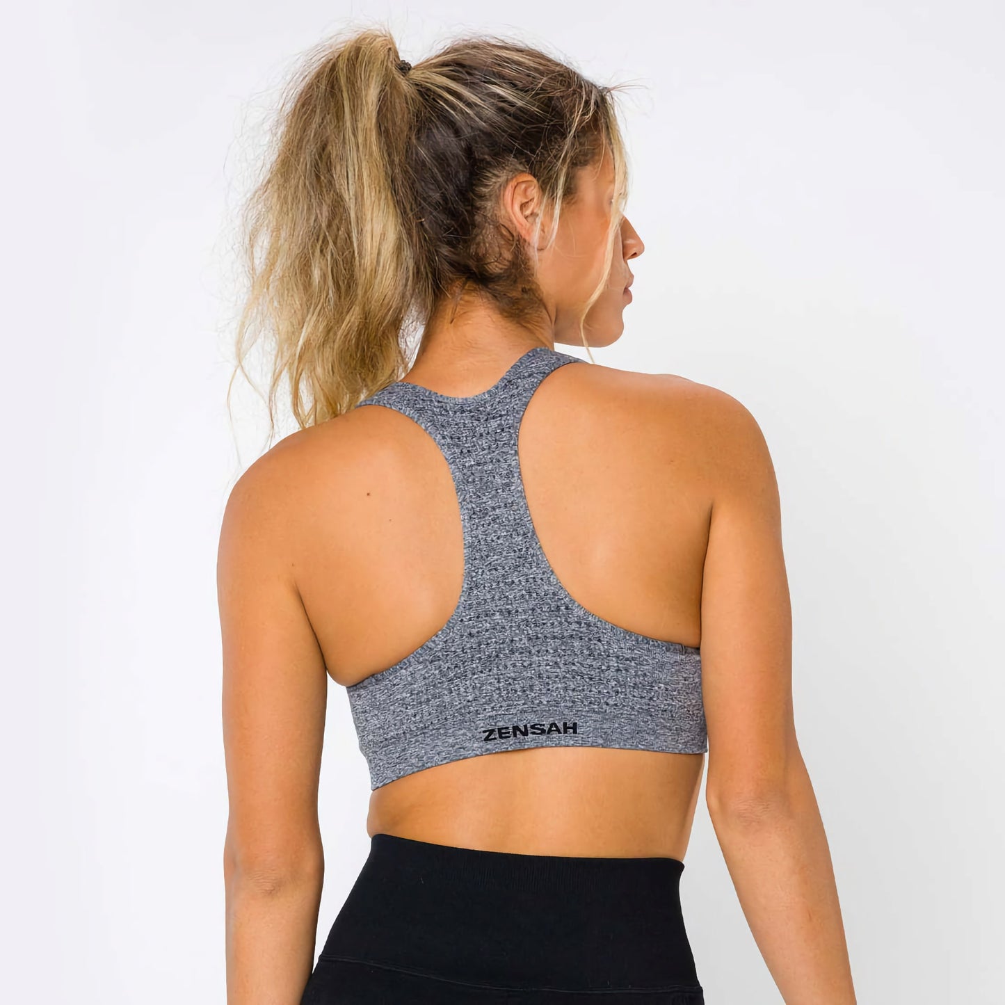 Zensah Seamless sports BH sort hvid grå