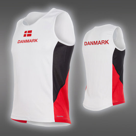 LIGHT Danmark Singlet White Red Black - Man