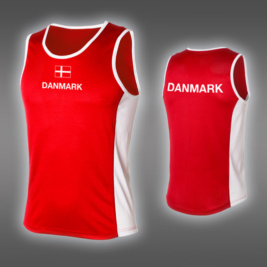 LIGHT Danmark Singlet Red White - Man